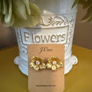 J. Crew Gold Flower Earrings